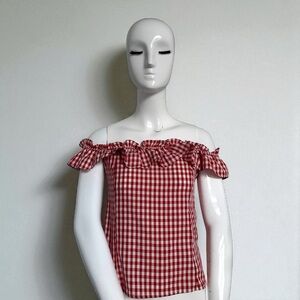 Peppermayo 🍓 Vintage-Inspired Gingham Off-Shoulder Blouse 6